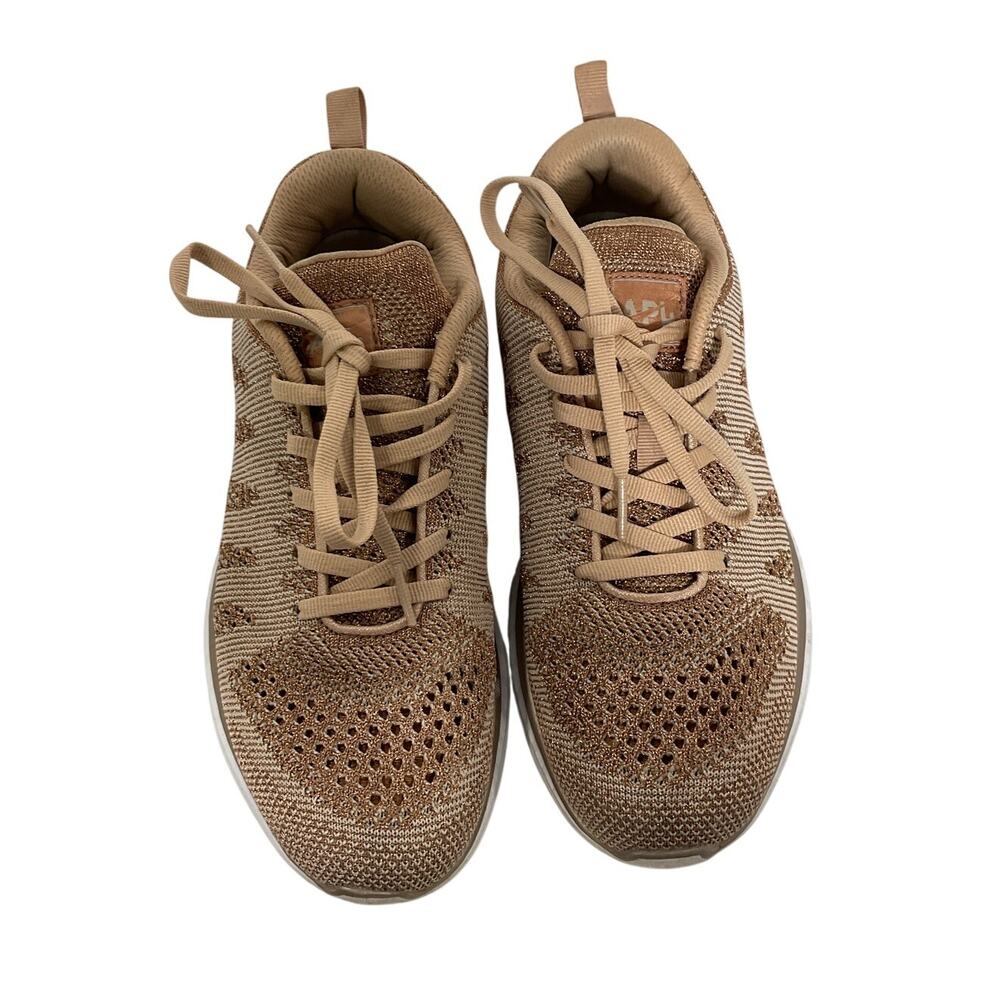 Bandier Knit Tan Techloom Pro Sneakers Size 8.5 - Picture 3 of 4